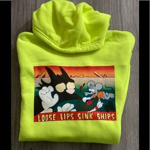 Crushed Grapes Couture STFU Hoodie. Loose lips sinks ships in Neon Green!!!